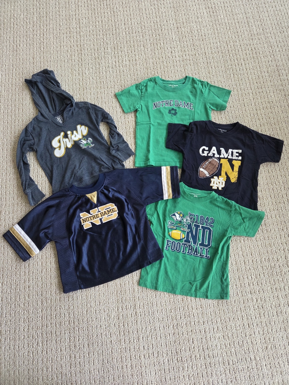 College Kids Notre Dame Toddler Boys 3T /4T Clothing Lot